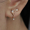 Yellow gold stud earring featuring a 2.5mm rose cut diamond. Hand made and finished. Worn on ear.