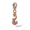 Rose gold rococo baroque inspired scroll work earring featuring 2.5mm round rose cut diamonds. Handcrafted and finished.